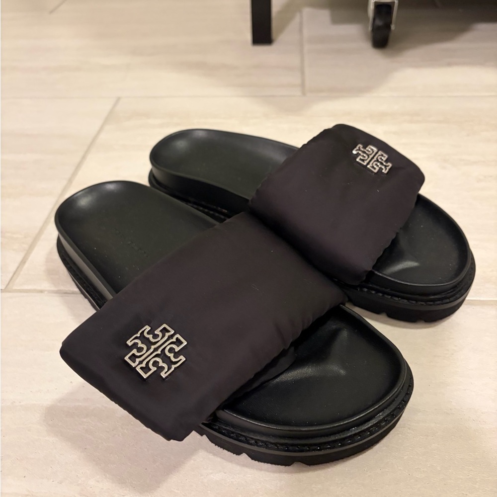 Tory Burch Black Slides Size 7 - Picture 3 of 3